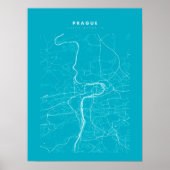 Prag Light Blue City Map Poster (Vorne)