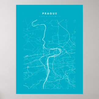 Prag Light Blue City Map Poster