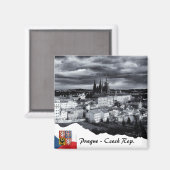 Prag Magnet, Tschechien, Prager Burg Magnet (Vorderseite/Rückseite)