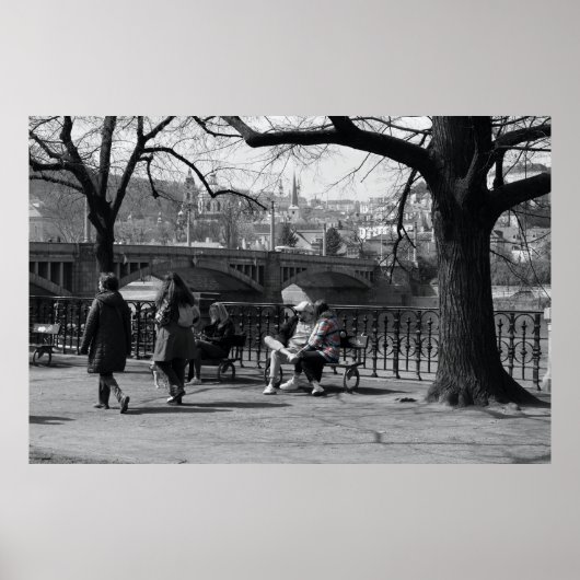 Prag - Mala Strana Ansicht mit selektiver Farbe Poster (Vorne)