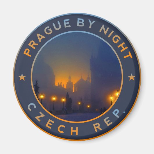 Prag nach Nacht Magnet (Vorne)