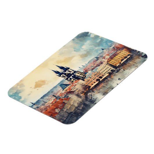 Prag Nacht in Tschechien Magnet (Linke Seite)