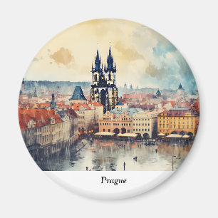 Prag Nacht in Tschechien Magnet
