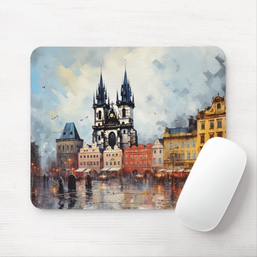 Prag Nacht in Tschechien Mousepad (Mit Mouse)