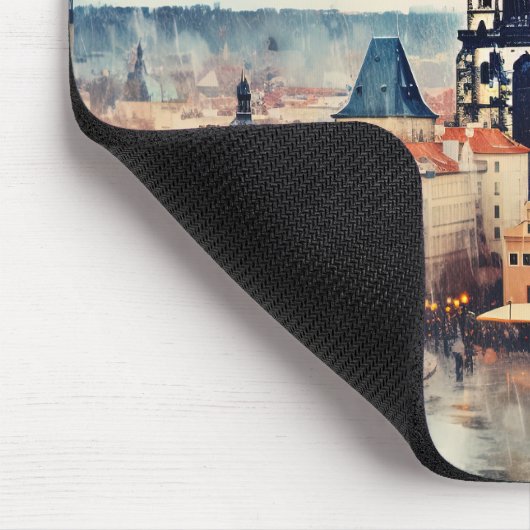 Prag Nacht in Tschechien Mousepad (Ecke)