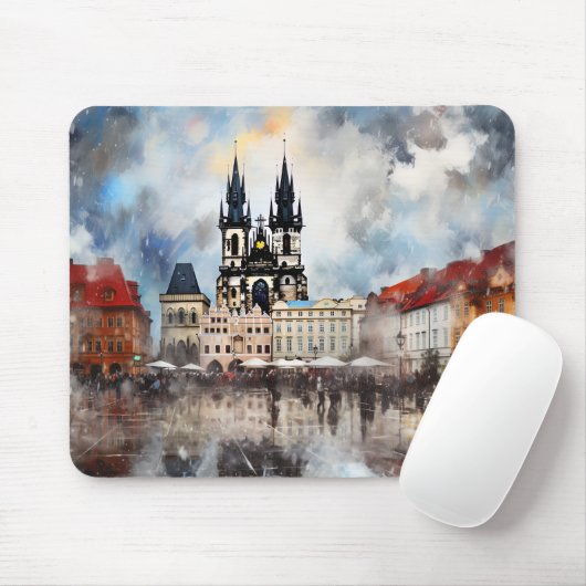 Prag Nacht in Tschechien Mousepad (Mit Mouse)
