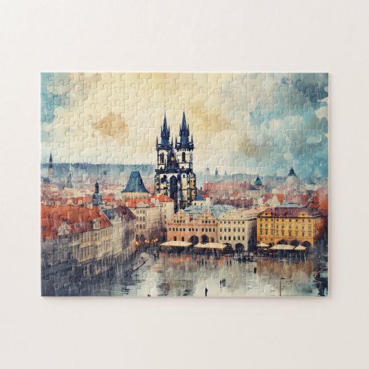 Prag Nacht in Tschechien Puzzle (Horizontal)