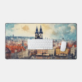 Prag Nacht in Tschechien Schreibtischunterlage (Tastatur & Maus)