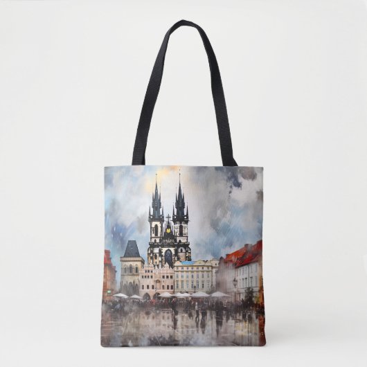 Prag Nacht in Tschechien Tasche (Vorderseite)