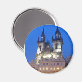 Prag nachts magnet (Vorderseite/Rückseite)