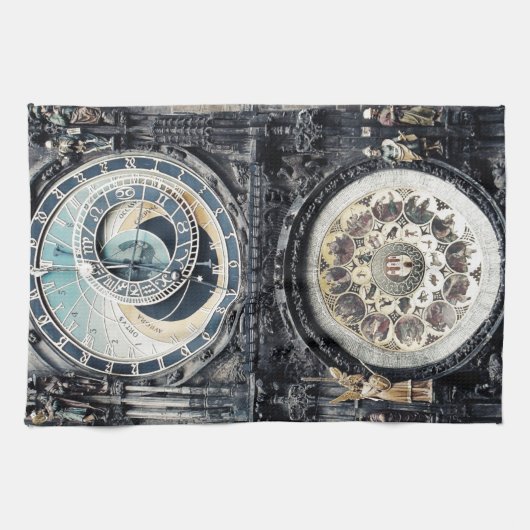 Prag Orloj Geschirrtuch (Horizontal)