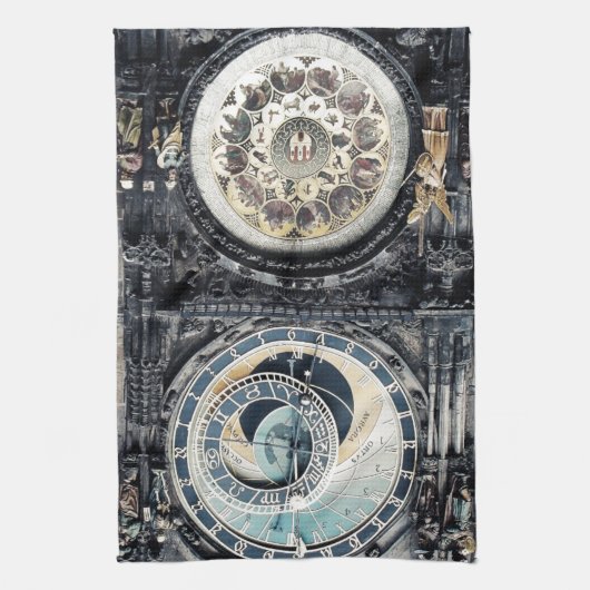 Prag Orloj Geschirrtuch (Vertikal)