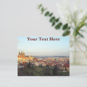 Prag Panorama individuell anpassbar Postkarte (Stehend Vorderseite)
