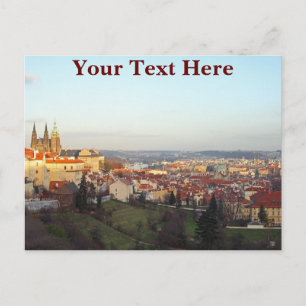 Prag Panorama individuell anpassbar Postkarte