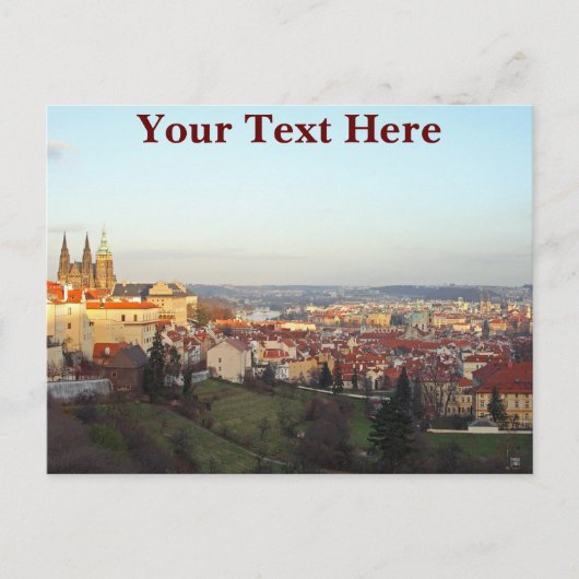 Prag Panorama individuell anpassbar Postkarte (Vorderseite)