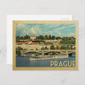 Prag Postcard Tschechien Vintage Travel Postkarte (Vorne/Hinten)