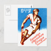 Prag-Poster 1937 Postkarte (Vorne/Hinten)