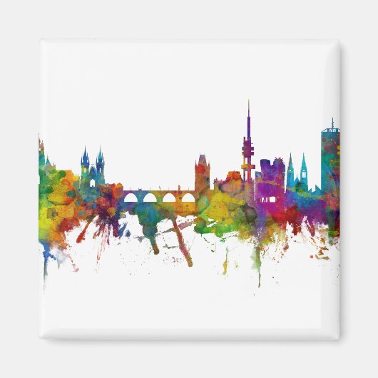 Prag (Praha) Tschechische Republik Skyline Magnet (Vorne)