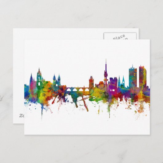 Prag (Praha) Tschechische Republik Skyline Postkarte (Vorne/Hinten)