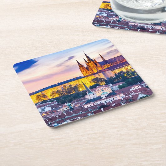 Prag Rechteckiger Pappuntersetzer (angewinkelt)