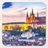 Prag Rechteckiger Pappuntersetzer (Vorderseite)