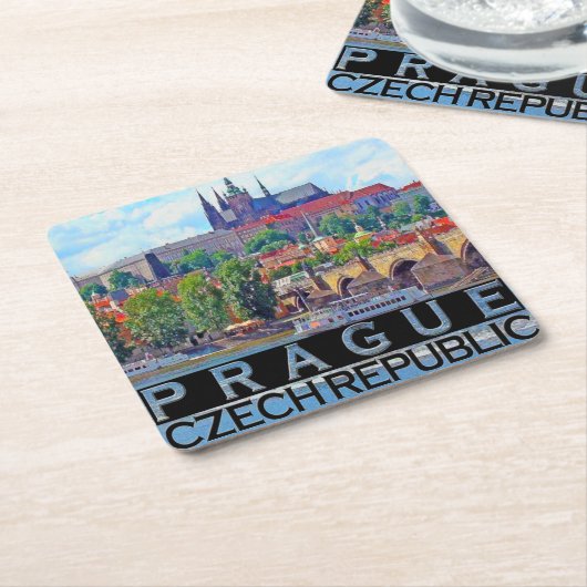 Prag Rechteckiger Pappuntersetzer (angewinkelt)