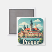 Prag Reise-Kollektion Magnet (Vorderseite/Rückseite)
