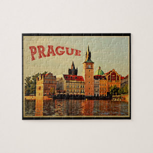 Prag Reisen im Vintage-Stil Puzzle