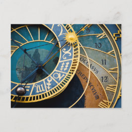 Prag’s Astronomical and Zodiac Clock Postkarte