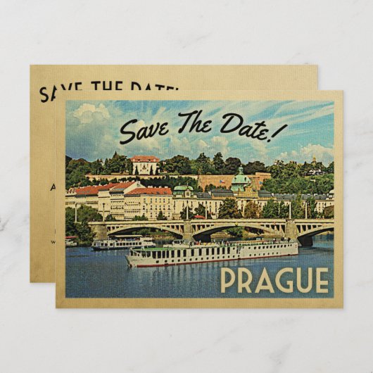 Prag Save the Date Tschechien Ankündigungspostkarte (Vorne/Hinten)