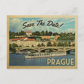 Prag Save the Date Tschechien Ankündigungspostkarte (Vorderseite)
