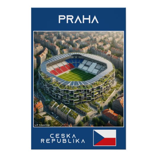Prag Stadium - Czech - Ecological Design Poster (Vorderseite)