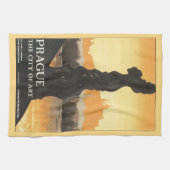 Prag Stadt der Künste Vintage Reiseplakat Geschirrtuch (Horizontal)