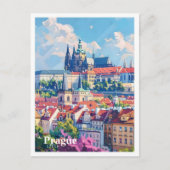 Prag Stadt Tschechien Art Vintage Reise Postkarte (Vorderseite)
