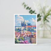 Prag Stadt Tschechien Art Vintage Reise Postkarte (Stehend Vorderseite)