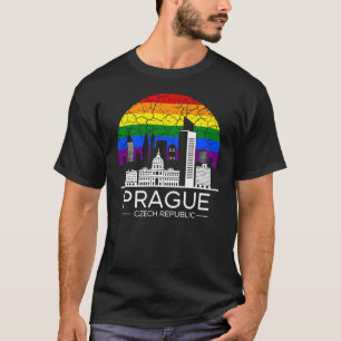 Prag Stadt Tschechische Republik: Regenbogenflagge T-Shirt
