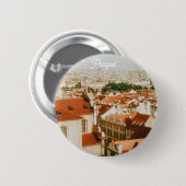 Prag Stadtansicht Souvenir Button (Vorne & Hinten)