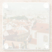 Prag Stadtansicht Souvenir Glasuntersetzer (Rückseite)
