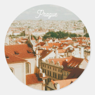 Prag Stadtansicht Souvenir Runder Aufkleber