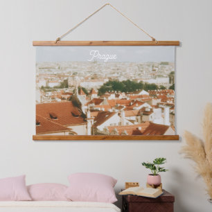 Prag Stadtansicht Souvenir Wandteppich Mit Holzrahmen