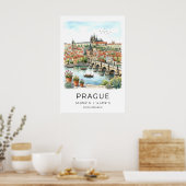 Prag Stadtmauer Kunst Charles-Brücke, Moldau Poster (Küche)