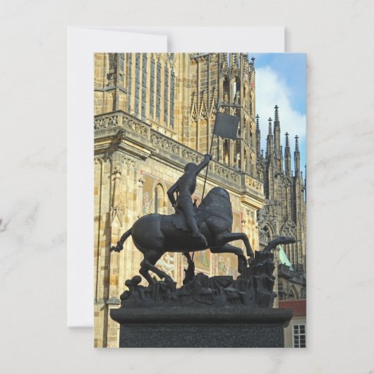 Prag Statue Grußkarte (Vorderseite)