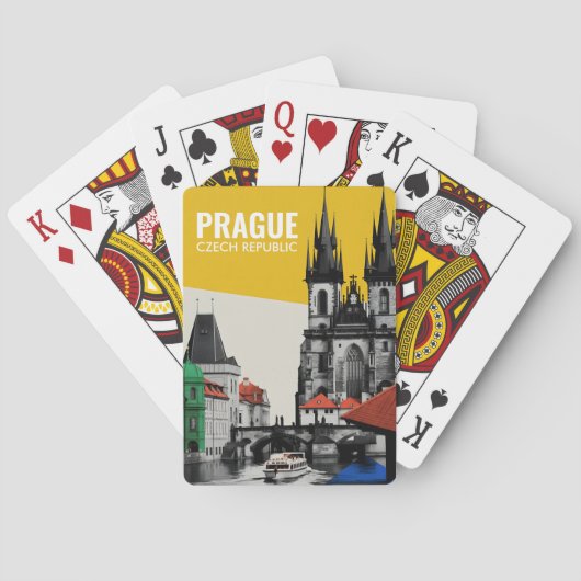Prag Tschechien Altstadt Skyline Collage Spielkarten (Rückseite)