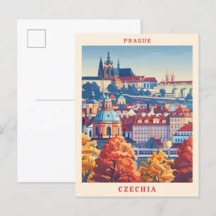 Prag Tschechien Elegante Kunst, Dichtung und Musik Postkarte