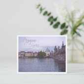 Prag, Tschechien, Karlsbrücke, Dusk Postkarte (Stehend Vorderseite)
