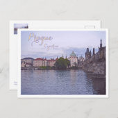 Prag, Tschechien, Karlsbrücke, Dusk Postkarte (Vorne/Hinten)