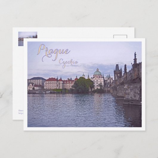 Prag, Tschechien, Karlsbrücke, Dusk Postkarte (Vorne/Hinten)
