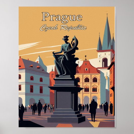 Prag Tschechien Minimalistisch Art Poster (Vorne)