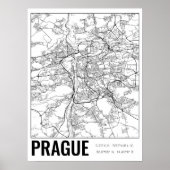 Prag Tschechien Minimalistische Karte Art Poster (Vorne)