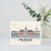 Prag Tschechien Pastel Travel Postkarte (Stehend Vorderseite)